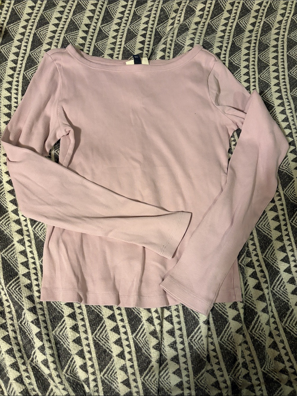 Universal Thread Ribbed Long Sleeve Top in Dusty Rose